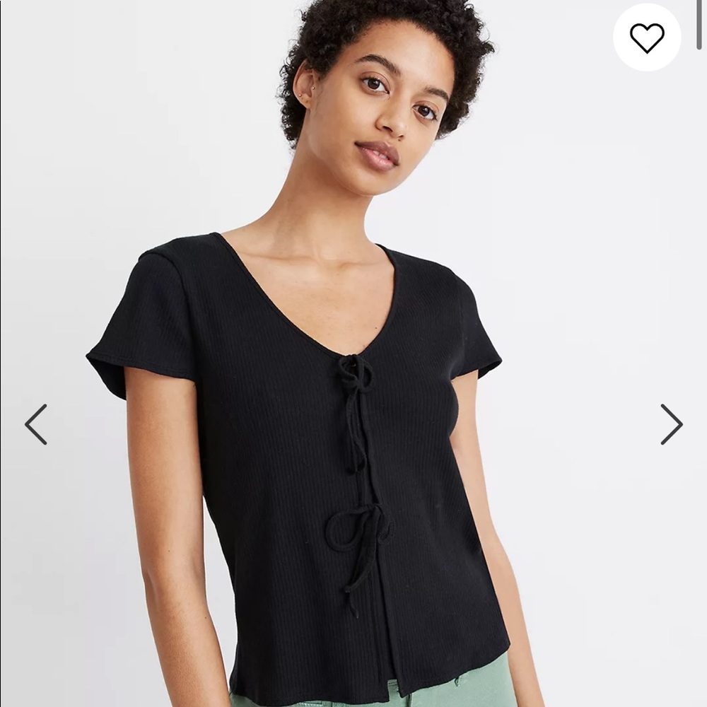 Madewell Ribbed Bow-front Tee